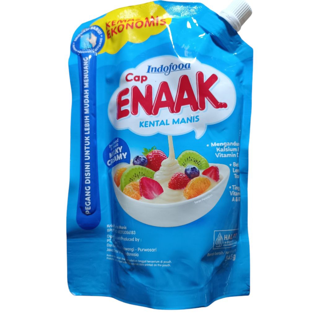 

Susu Krimer Kental Manis Cap Enaak Enak Pouch Tutup Putar 545gr