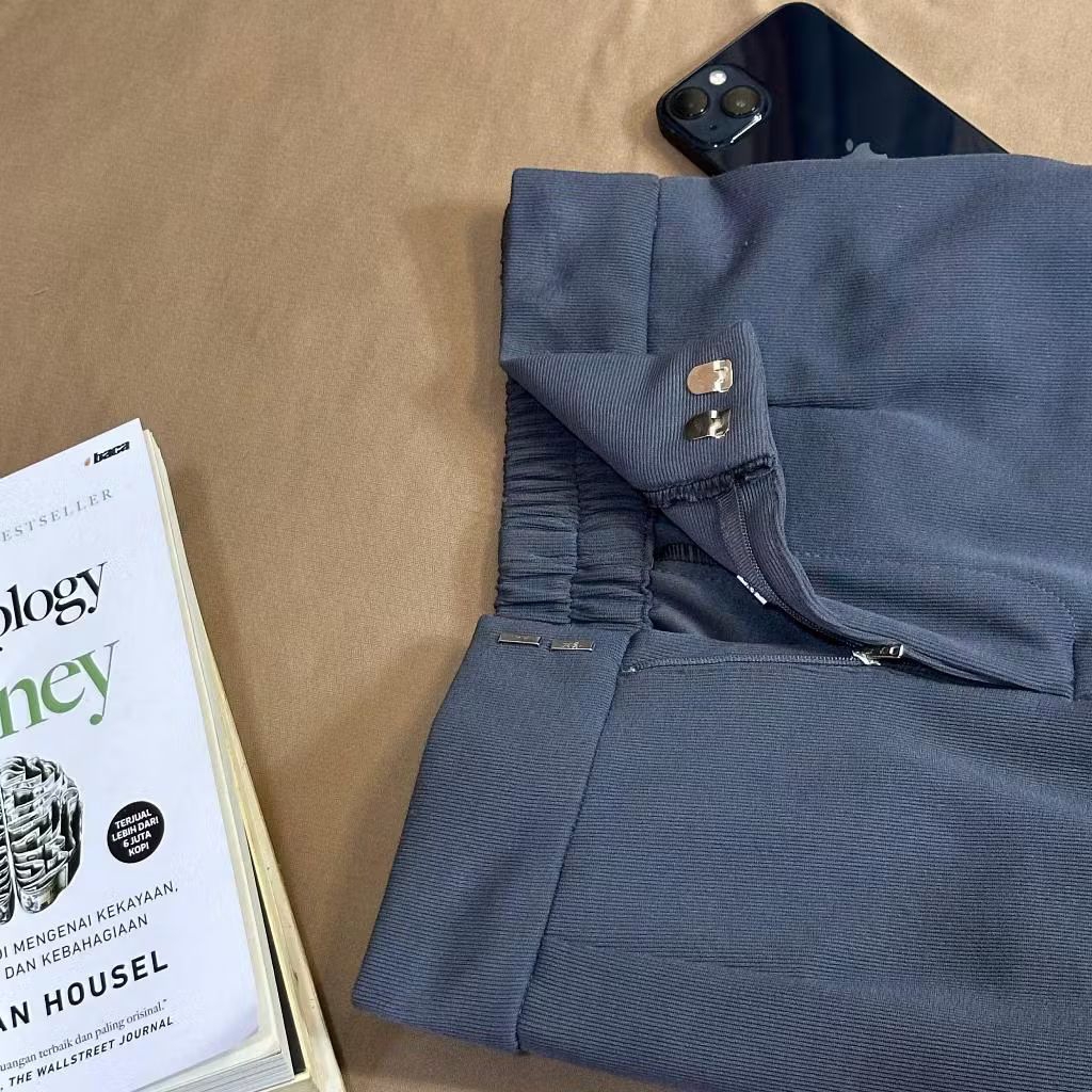 Celana Panjang Wanita Highwaist Knit Premium Cozy Pants Kulot Modern