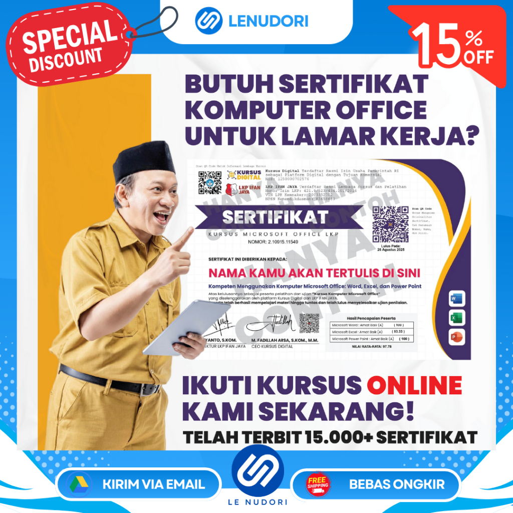 Kursus Online Office Bersertifikat Resmi LKP Berskala Nasional