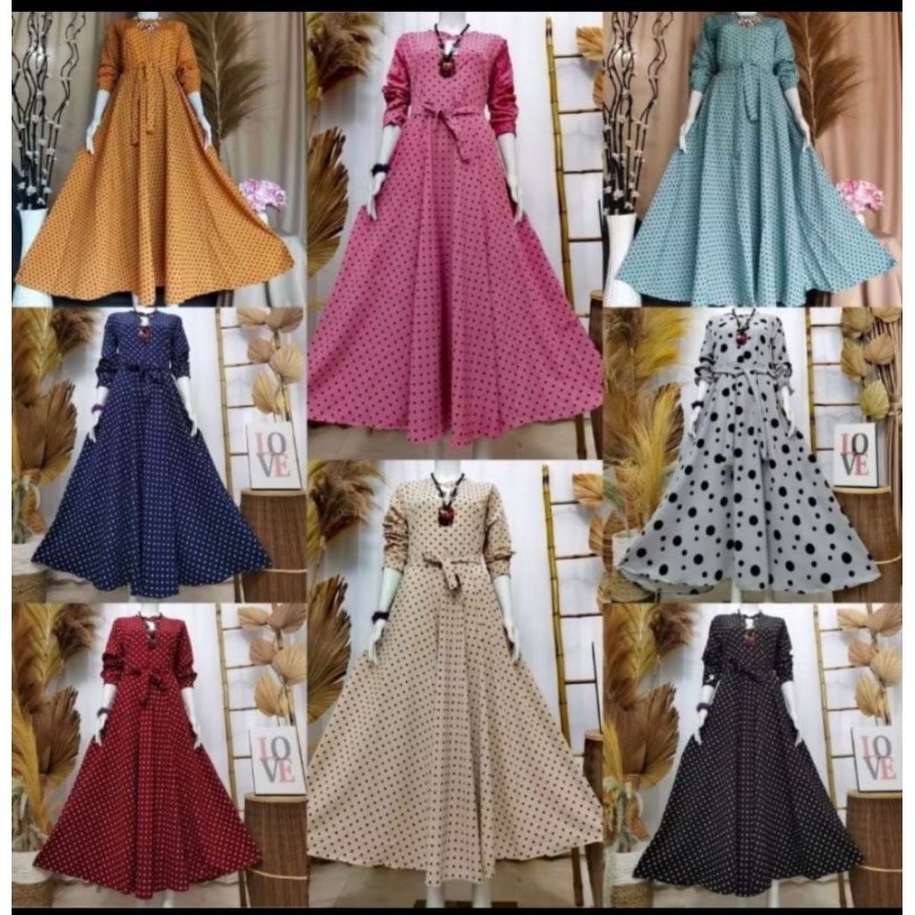 GAMIS POLKADOT//GAMIS MOTIF POLKADOT TERLARIS