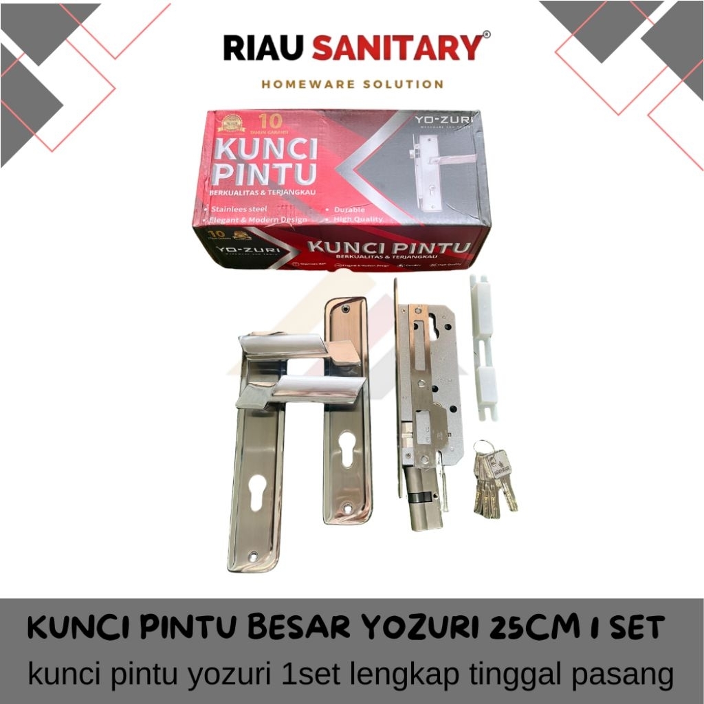 kunci pintu besar stainless steel YOZURI / kunci pintu rumah aman dan kokoh stainless steel YOZURI