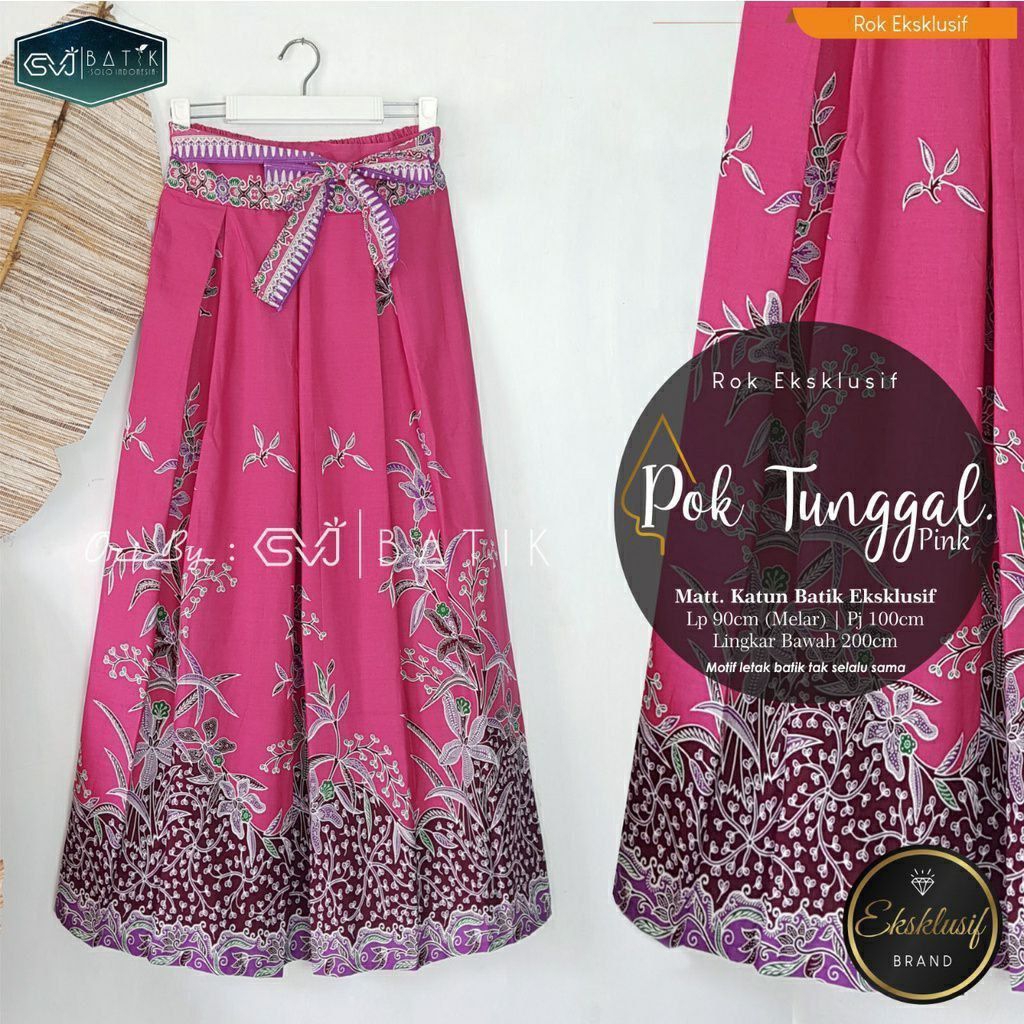 Rok batik katun motif pok tunggal / rok wanita modern Kekinian stylish  Cantik dan Elegan / rok bati