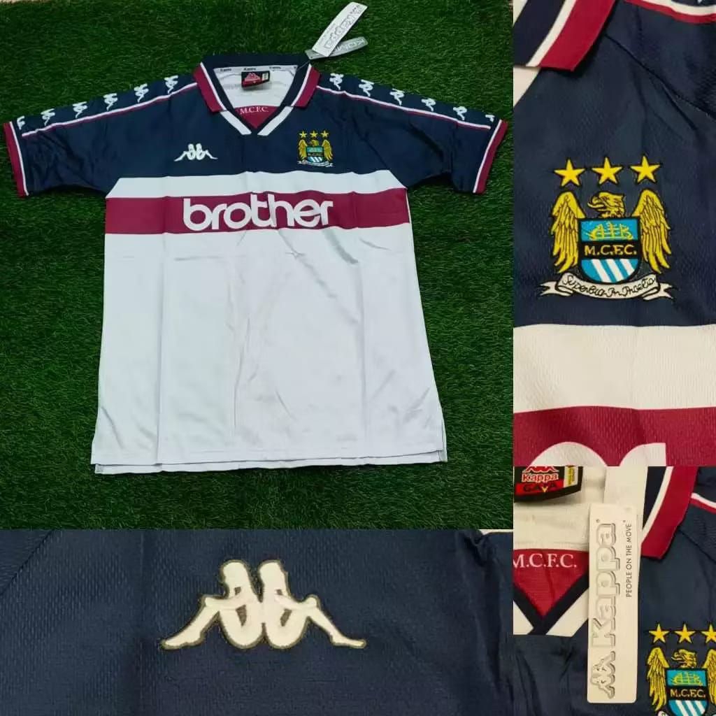 "JERSEY RETRO VINTAGE MANCHESTER CITY AWAY 97/98 GRADE AAA CLASSIC / Jersey Manchester City Retro.