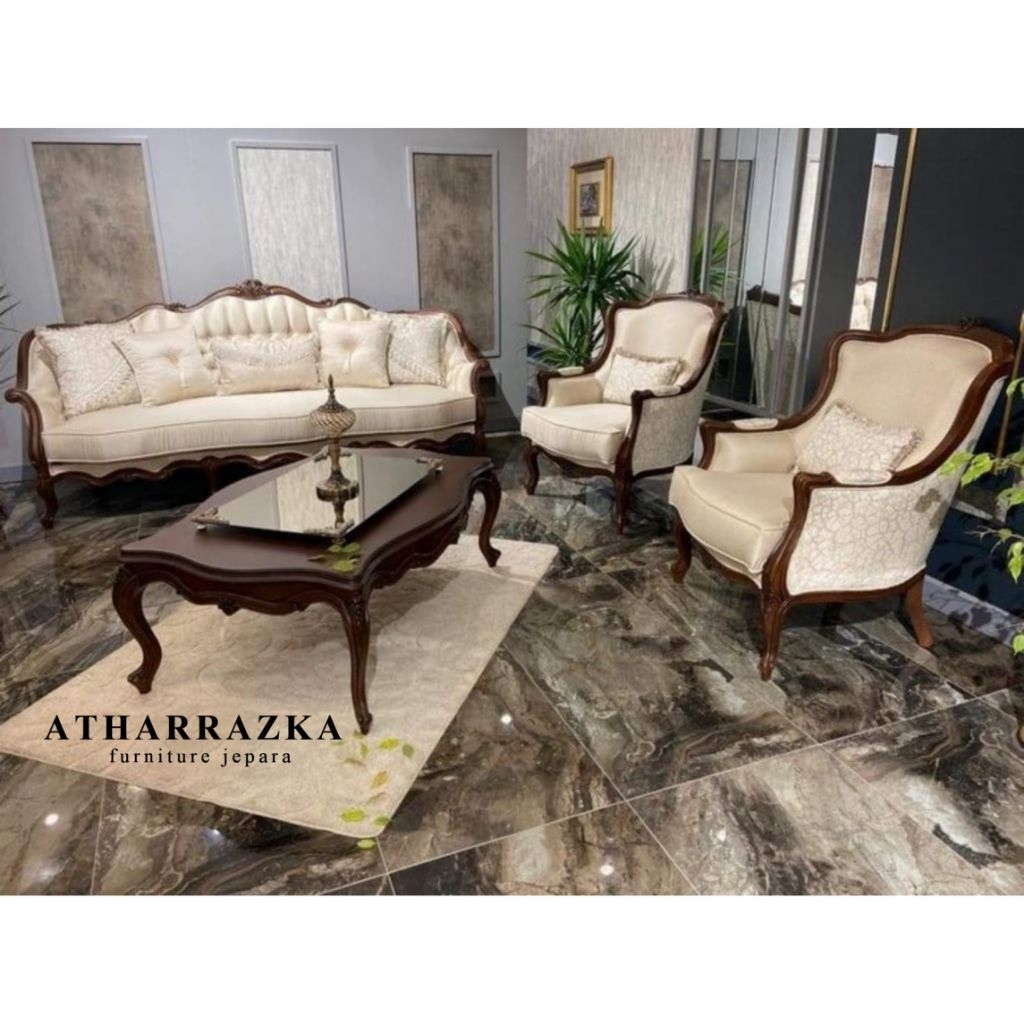 JUAL SET SOFA TAMU KAYU JATI_KURSI SOFA JATI MODERN_SOFABED MINIMALIS