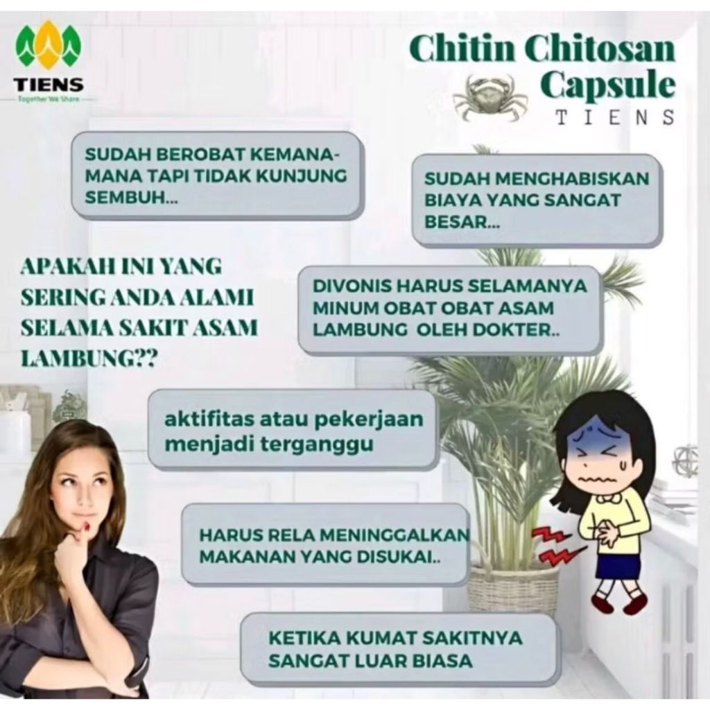 Obat Asam Lambung Maag Gerd Chitosan Tiens BPOM