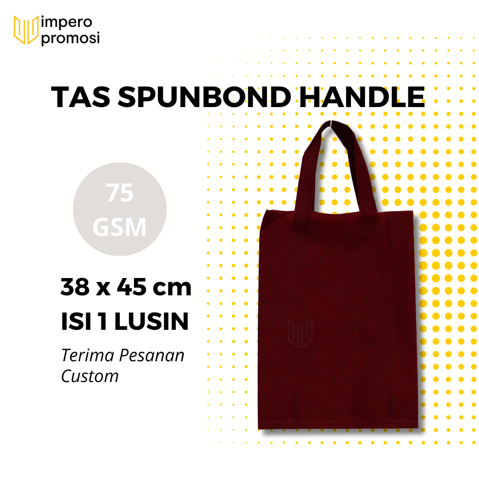 

Impero - GOODIE BAG SPUNBOND HANDLE 38x45 / Harga Satuan / Kantong Belanja Murah (maroon)