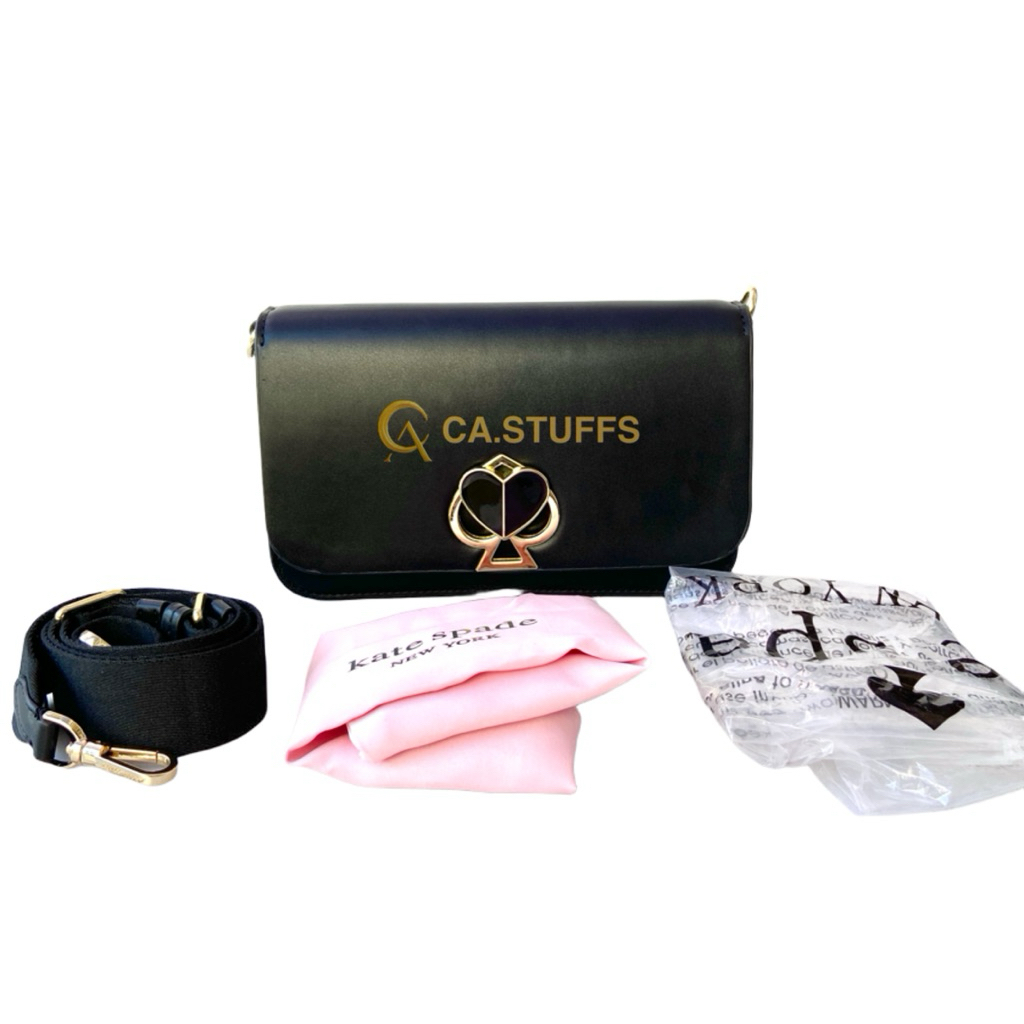 Preloved Kate Spade KS Nicola Twistlock Black Large Convertible Crossbody Bag