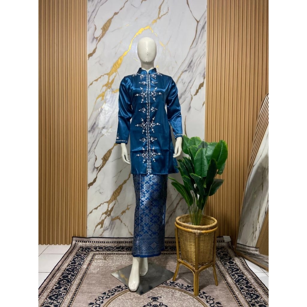 Baju Kurung Payet Malaysia Bahan Donatelo Rok Lilit Songket - Baju Kurung Adat Melayu - Kebaya Pesta