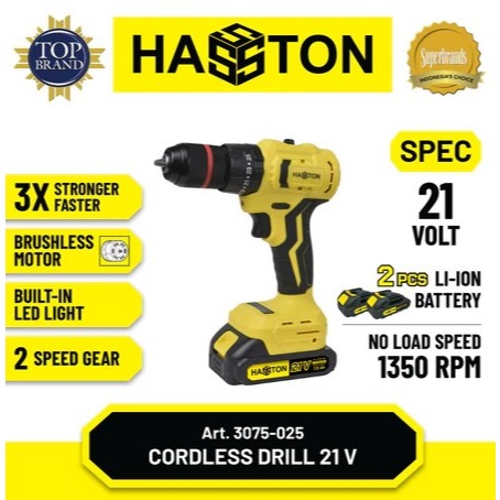 BOR CORDLESS IMPACT DRILL BATTERY 21V HASSTON 3075-025