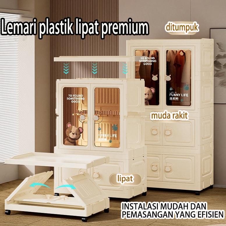 Sale Lemari plastik lipatRak Kabinet Plastik LipatLemari plastik lipat premiumLemari Baju Wardrobe P
