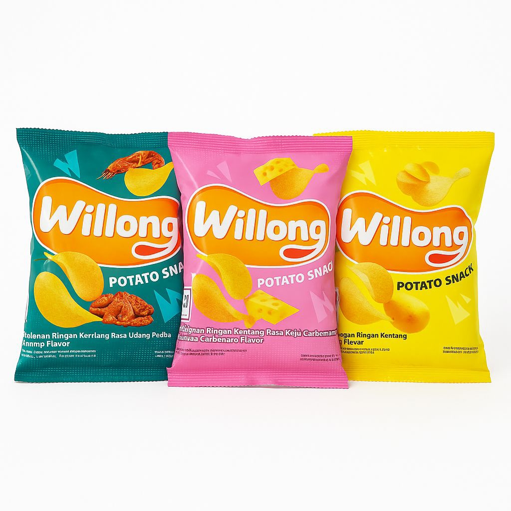 

Willong Potato Snack Isi 10 Bungkus @22gr – Aneka Rasa (Shrimp Pedas, Cheese Carbonara, Salty)