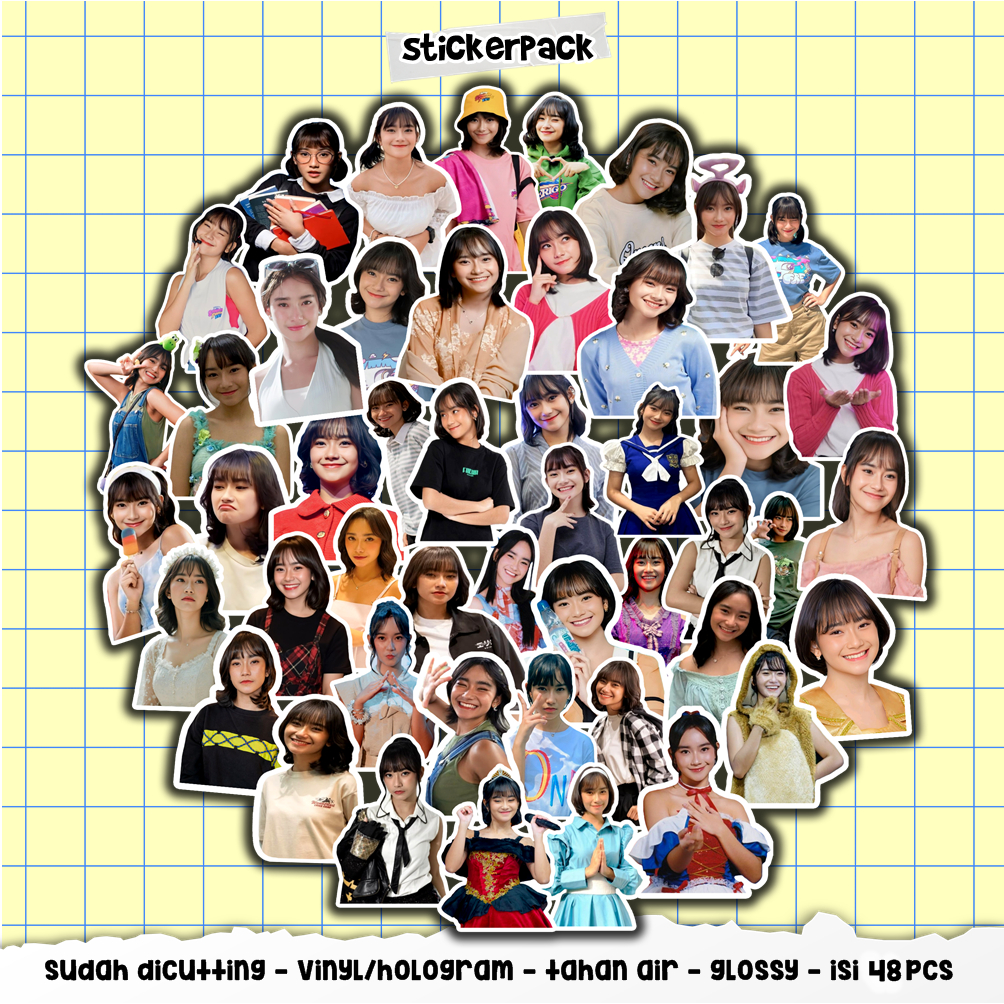 

stickerpack freya jkt48 series, stiker vinyl & hologram tahan air