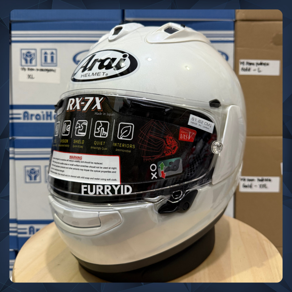 HELM FULL FACE ARA RX7X WHITE GLOSSY - Putih Polos