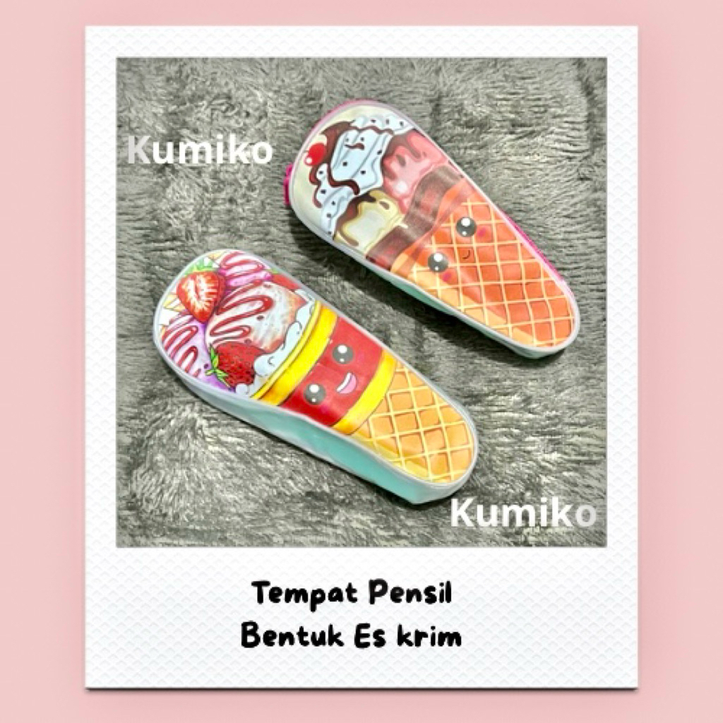 

Tempat pensil karakter kotak pensil ziper resleting es krim