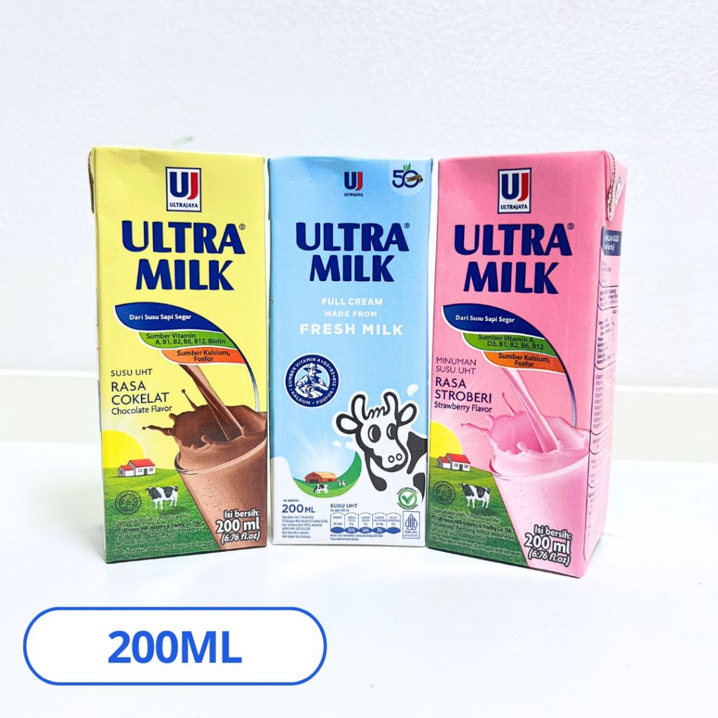 

Susu UltraMilk 200ml Rasa Cokelat Stoberi Susu UHT