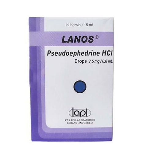 LANOS DROPS 15 ML PSEUDOEPHEDRINE HCL OBAT PILEK HIDUNG TERSUMBAT FLU BAYI