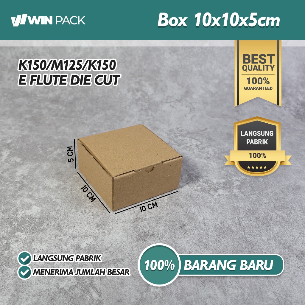 

(Isi 20 Pcs) Kardus Karton Box Packing E Flute Die Cut Polos | 10x10x5 cm | Polos