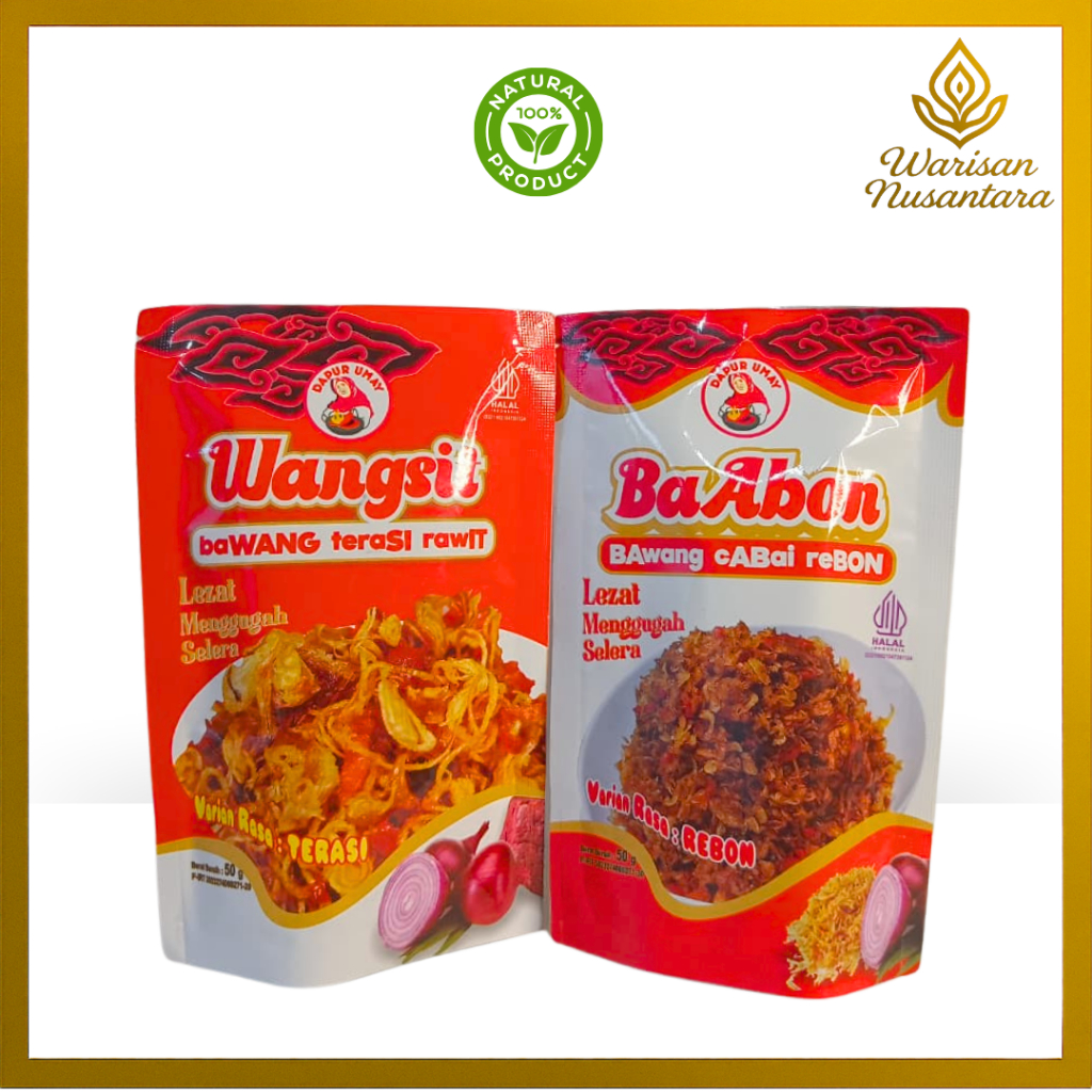 

Bawang goreng khas Indonesia kemasan praktis wangsit-Baabon merk dapur umay