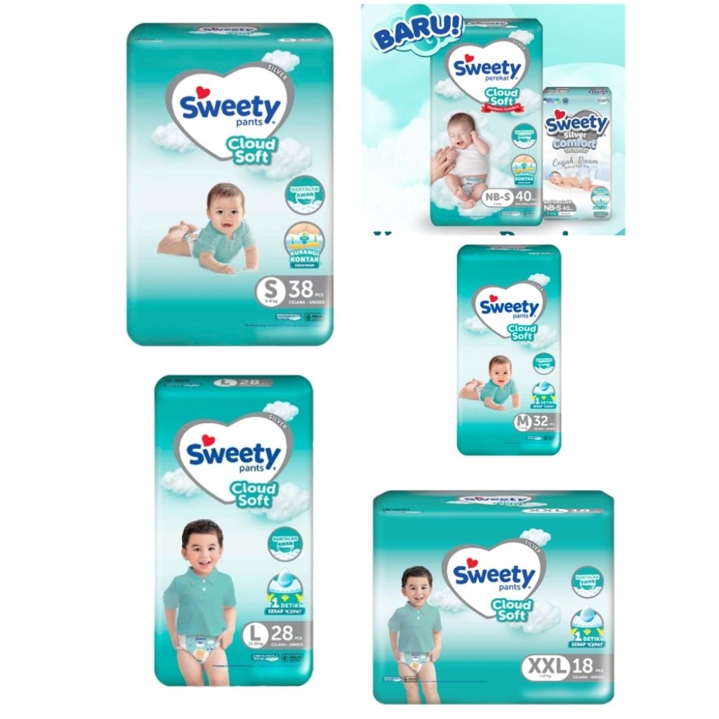 popok Sweety Silver Pants / popok sweety tipe celana / popok sweety tipe celana