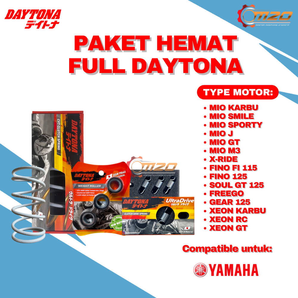 Paket Hemat Upgrade CVT Full Daytona Mio Karbu Smile Soul GT M3 J S Fino Fi 115 Fino 125 Freego Gear