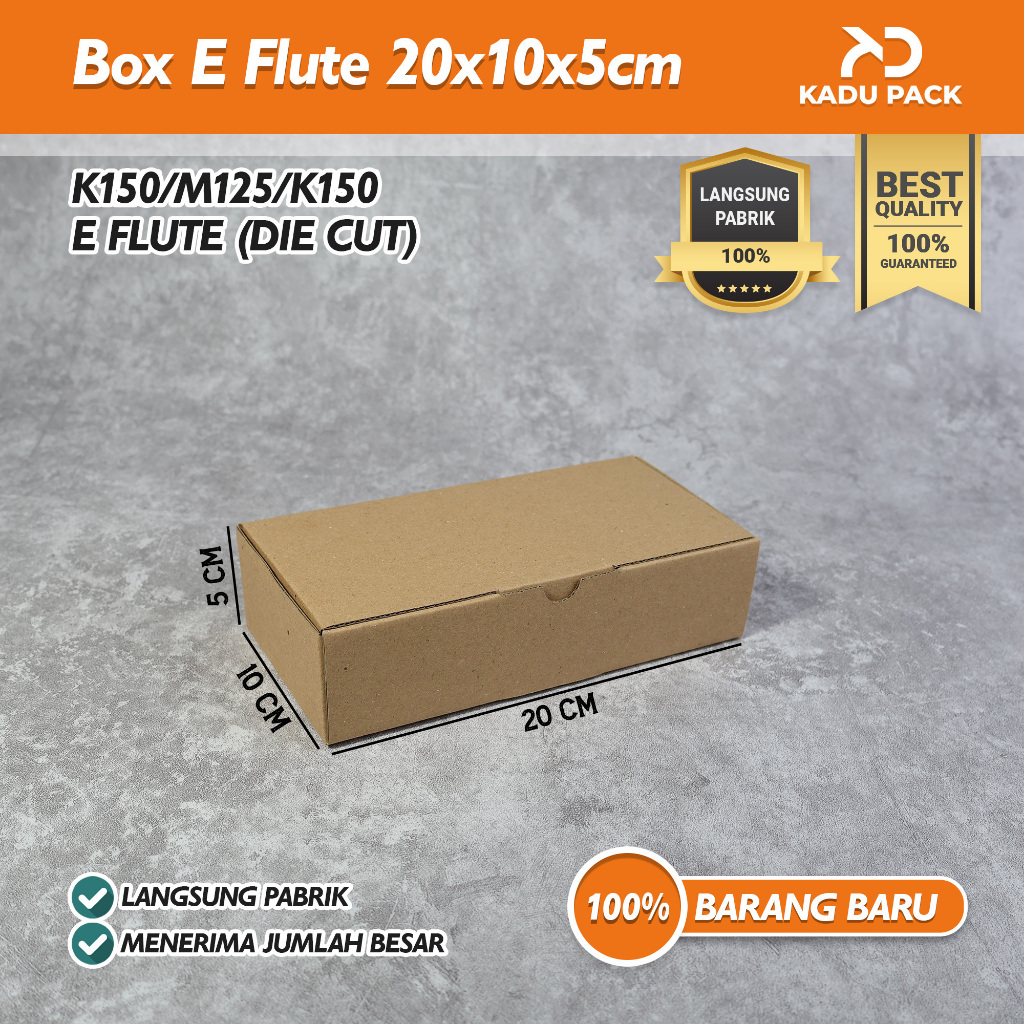 

(Isi 20 Pcs) Kardus Karton Box Packing E Flute Die Cut Polos | 20x10x5 cm | Polos
