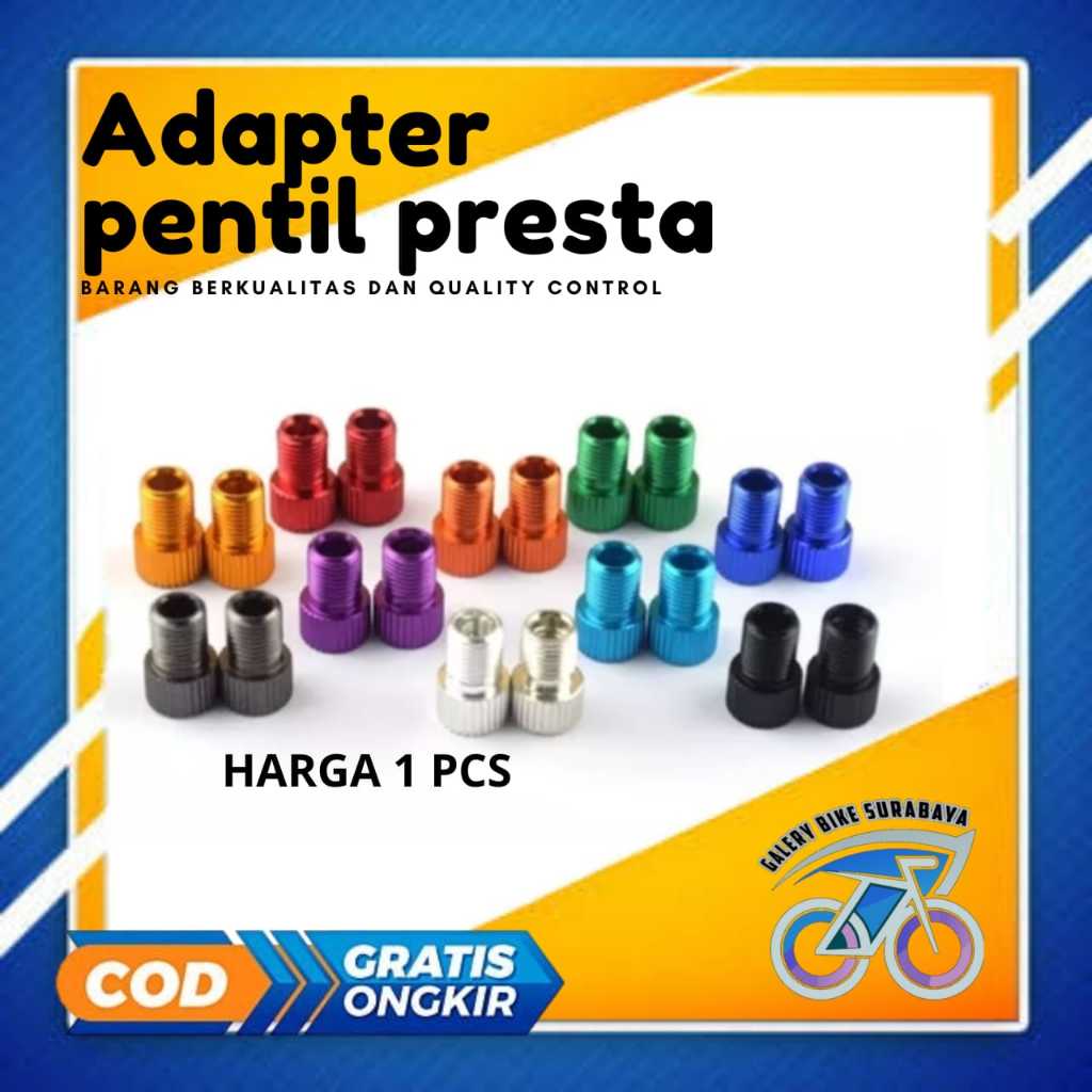 Adaptor pentil presta valve sepeda fixie lipat balap pompa mtb ban 1 buah adapter cop kecil