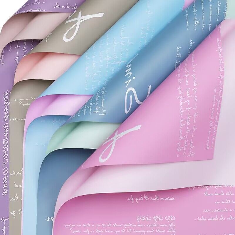 

Flower Wrapping Paper Letter Newspaper Kertas Buket Bunga Motif Tulisan Solid KB6025