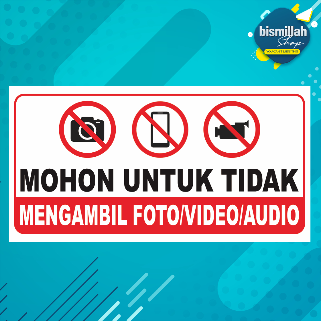 

[new] Stiker dilarang Foto video merekam audio