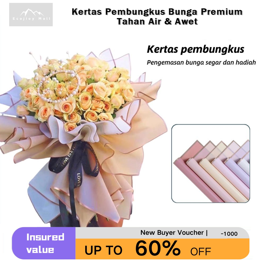 

Kertas Pembungkus Bunga Premium - Tahan Air & Awet, Warna Solid Elegan untuk Buket, Parcel, Wedding (20 Lembar/Pack) - COD