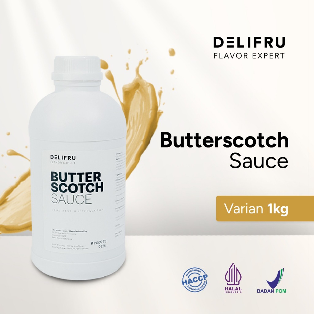 

Delifru Butterscotch Sauce 1 Kg - Topping Saus Buterscotch