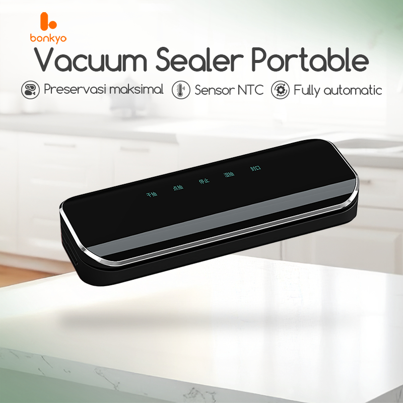 Kakiki Mesin Vacuum Sealer 65KPa Tekanan Tinggi Otomatis Penyegel Kantong Murah untuk Rumah Tangga P