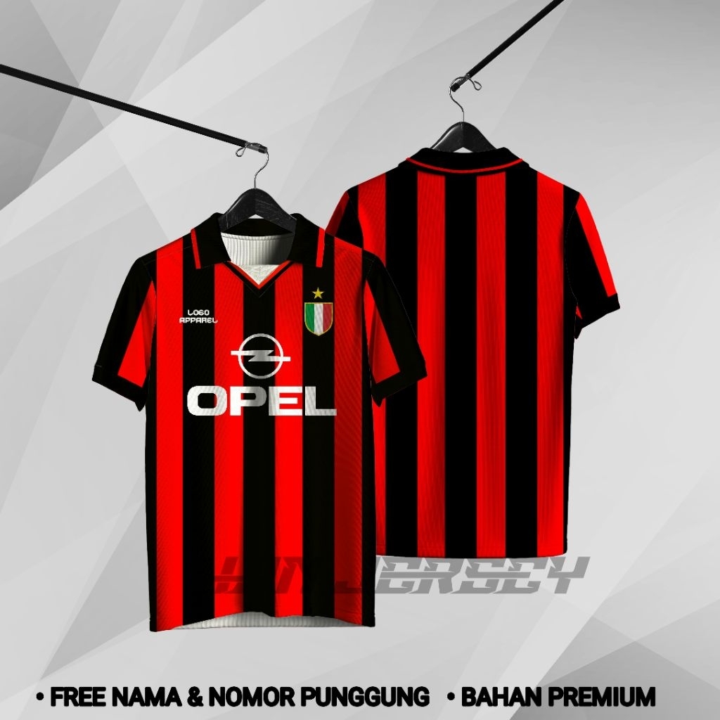 Jersey Bola Ac Milan Retro 1994 Full Printing