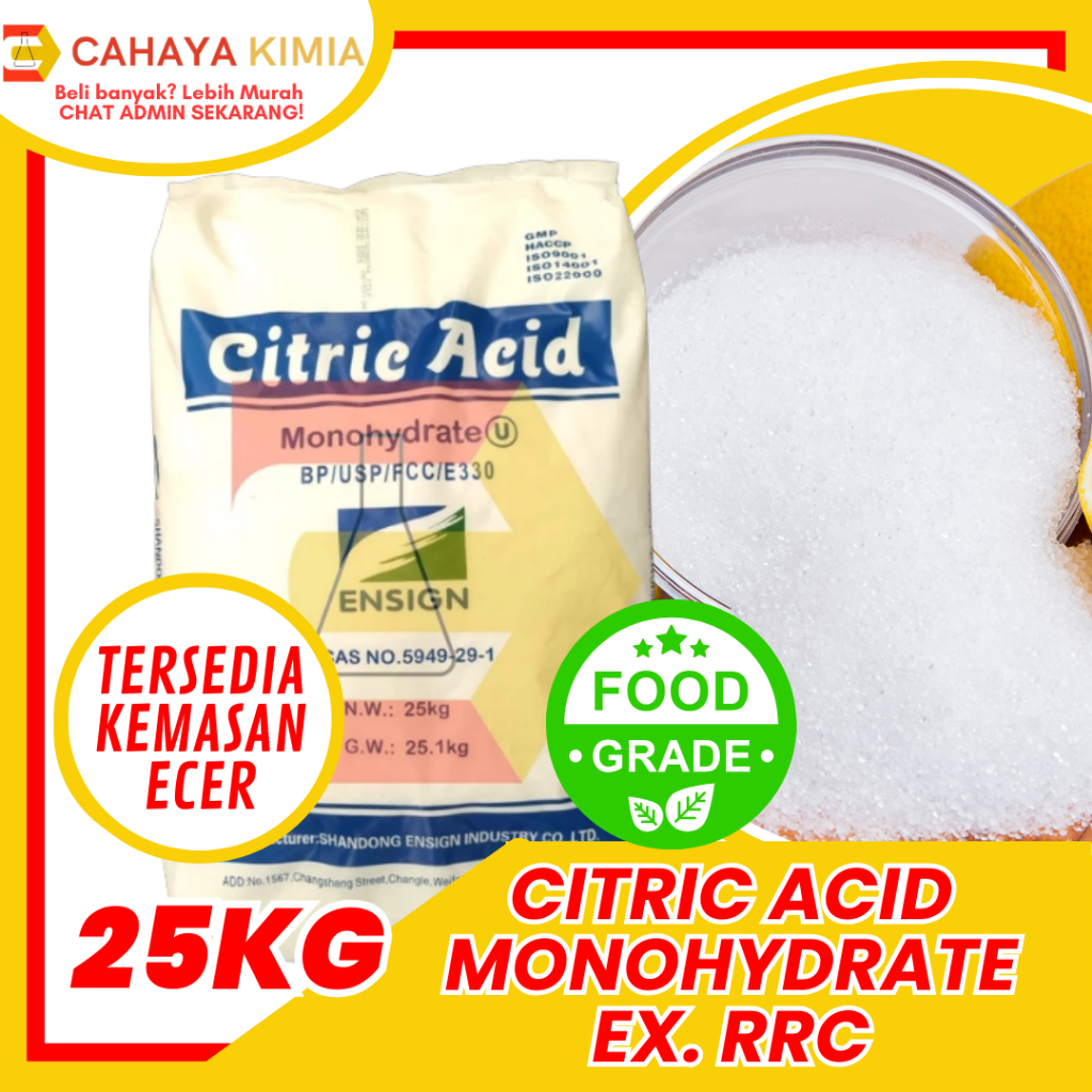 

(GOSEND ONLY) - Citric Acid Monohydrate (Citrun) ex. RRC (Food Grade) 1 zak (25 kg)