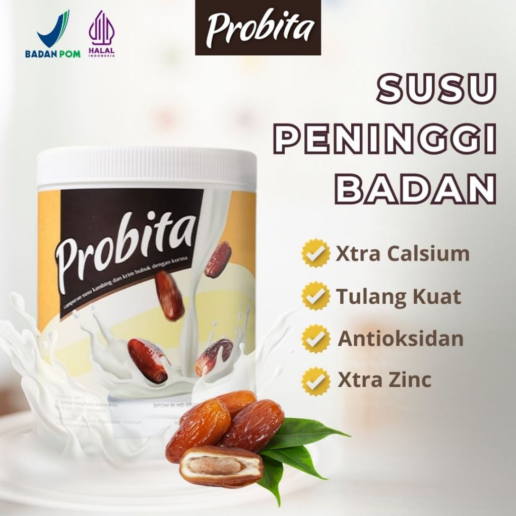 

Probita Susu Kurma Ajwa 250gr - Penambah Tinggi Badan Anak & Remaja - Rendah Gula - BPOM & Halal