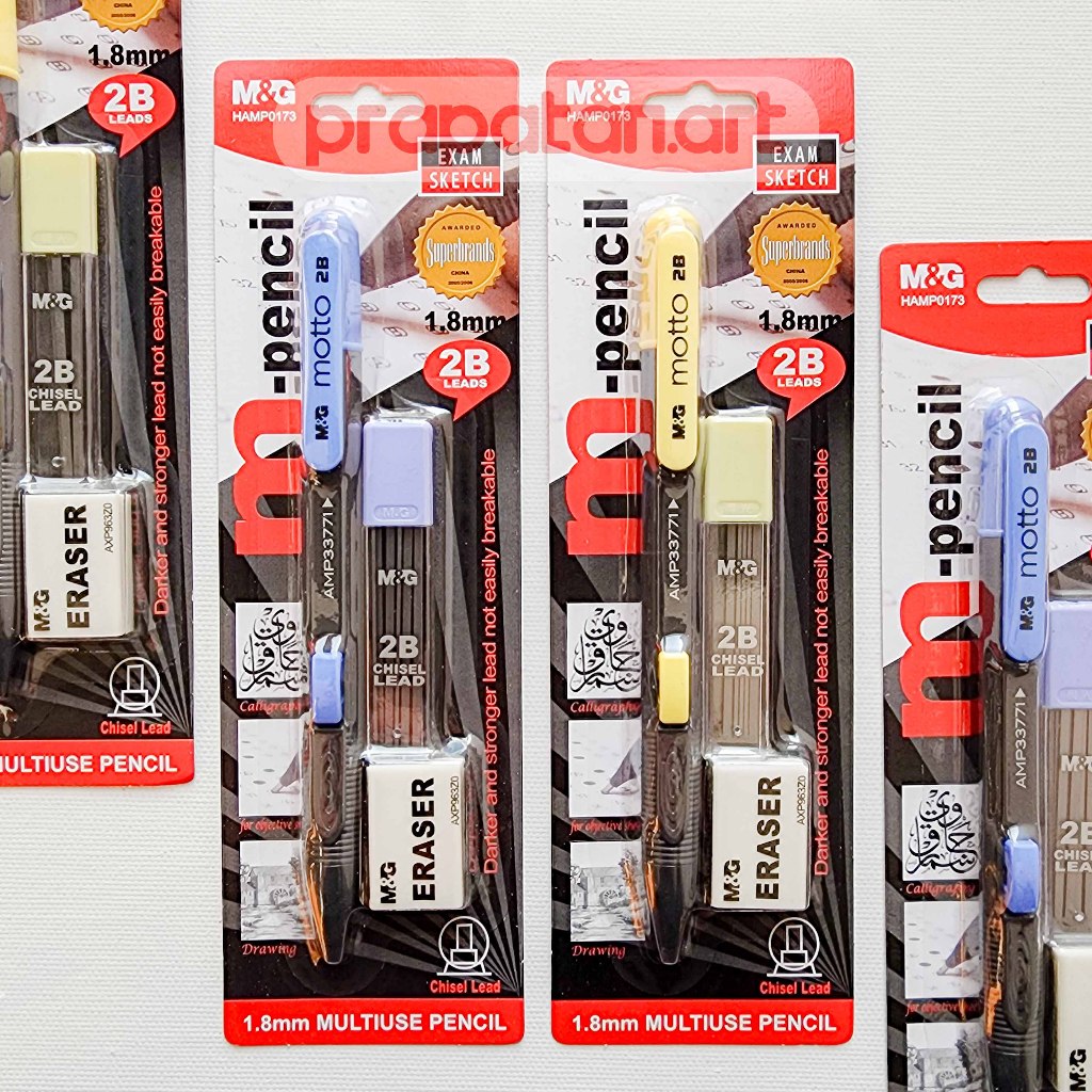 

M&g Mechanical Pencil MOTTO 2B Chisel Lead | Pensil Mekanik