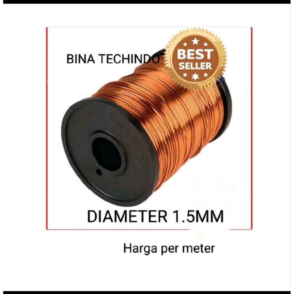 1.5MM KAWAT TEMBAGA EMAIL. KAWAT EMAIL TEMBAGA 1.5MM. ENAMEL WIRE COOPER PER METER