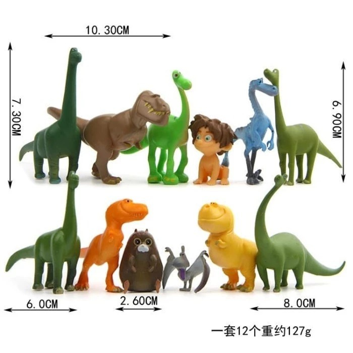 Good Dino set isi 12 pcs Dinosaurus Action Figure Topper cake Kue Pajangan Mainan Anak