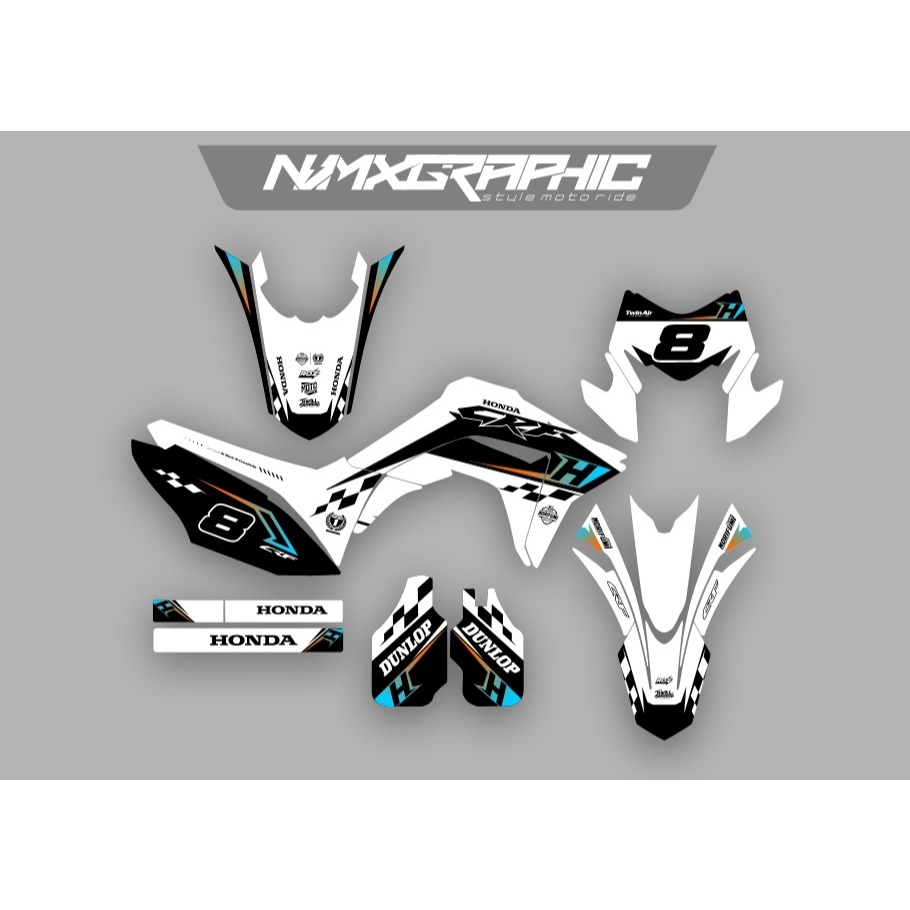 Decal Sticker Custom CRF 150 L Putih Hitam Full Body Dekal CRF 150