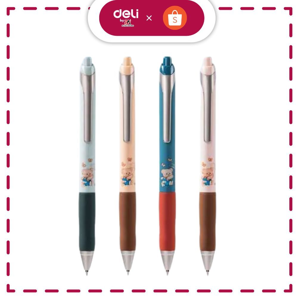 

Deli Butterbear Gel Pen Pulpen Gel Lucu NS666-B
