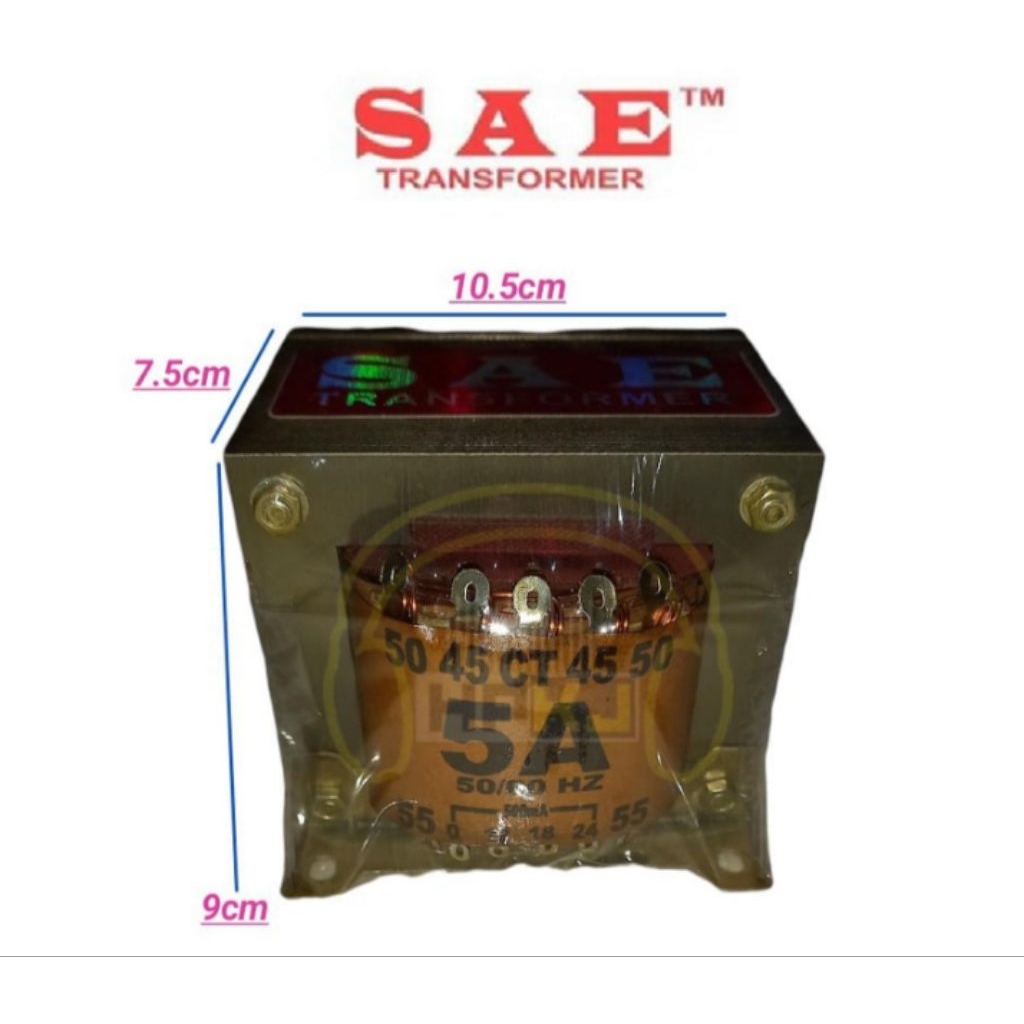 TRAFO TRANSFORMER SAE 5A CT 55 MURNI travo sae 5 amper ct 55v