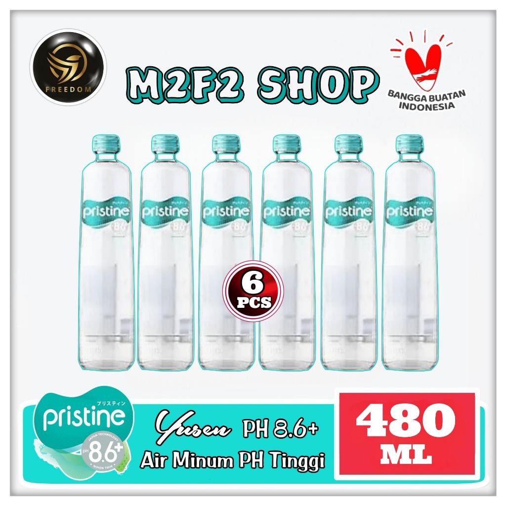 Air Mineral Pristine Yusen pH8.6+ Botol Beling | Kaca - 480 ml (Kemasan 6 Pcs)