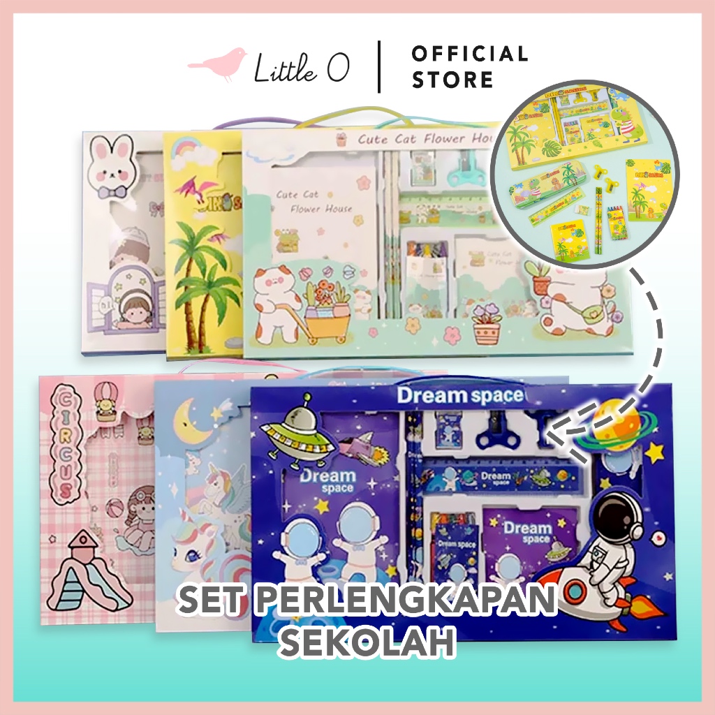 

LITTLE O Jumbo 14in1 Set Alat Tulis Anak Stationery Hadiah Anak Student Karakter