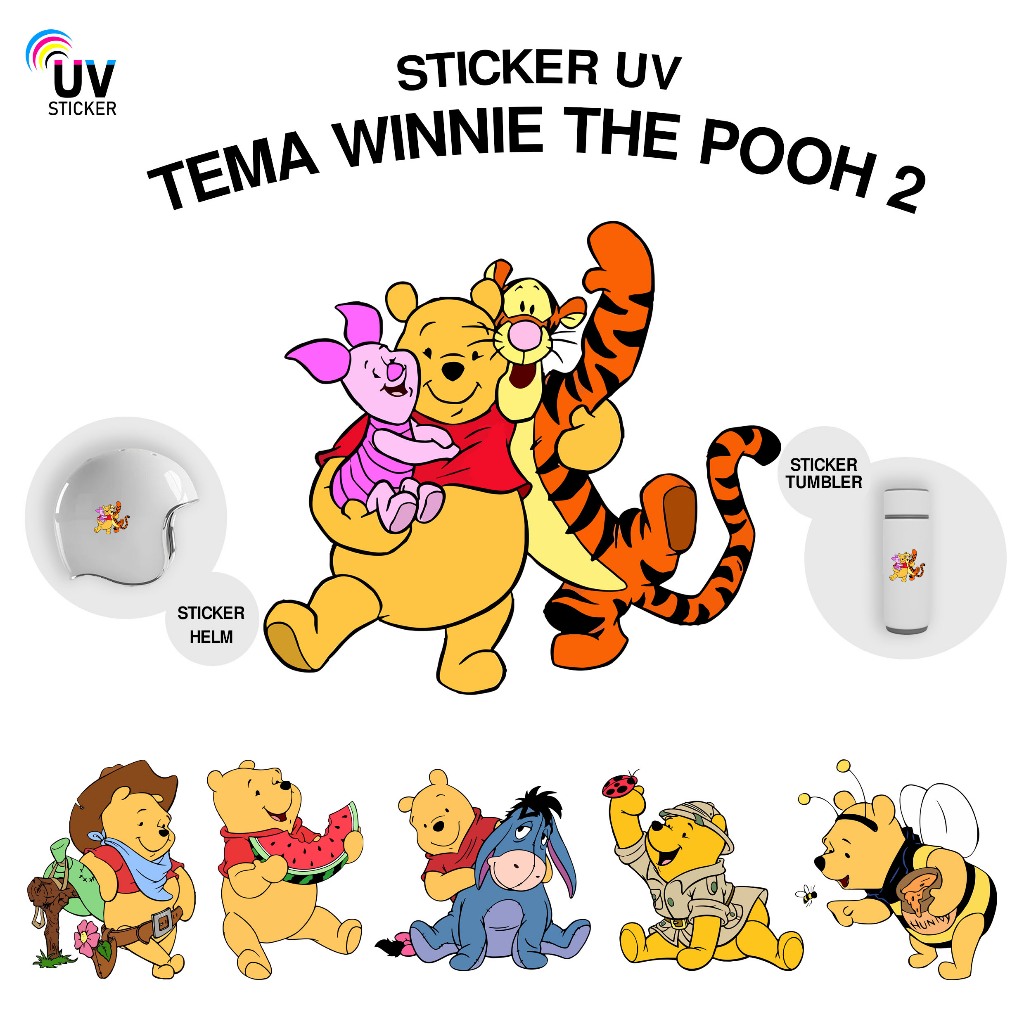 

STIKER UV - TEMA WINNIE THE POOH VOL 2 | STICKER UV, STICKER MOTOR, STICKER MOBIL, STICKER HELM, STICKER TUMBLER, STICKER 3D, STICKER UV DTF BY UVSticker