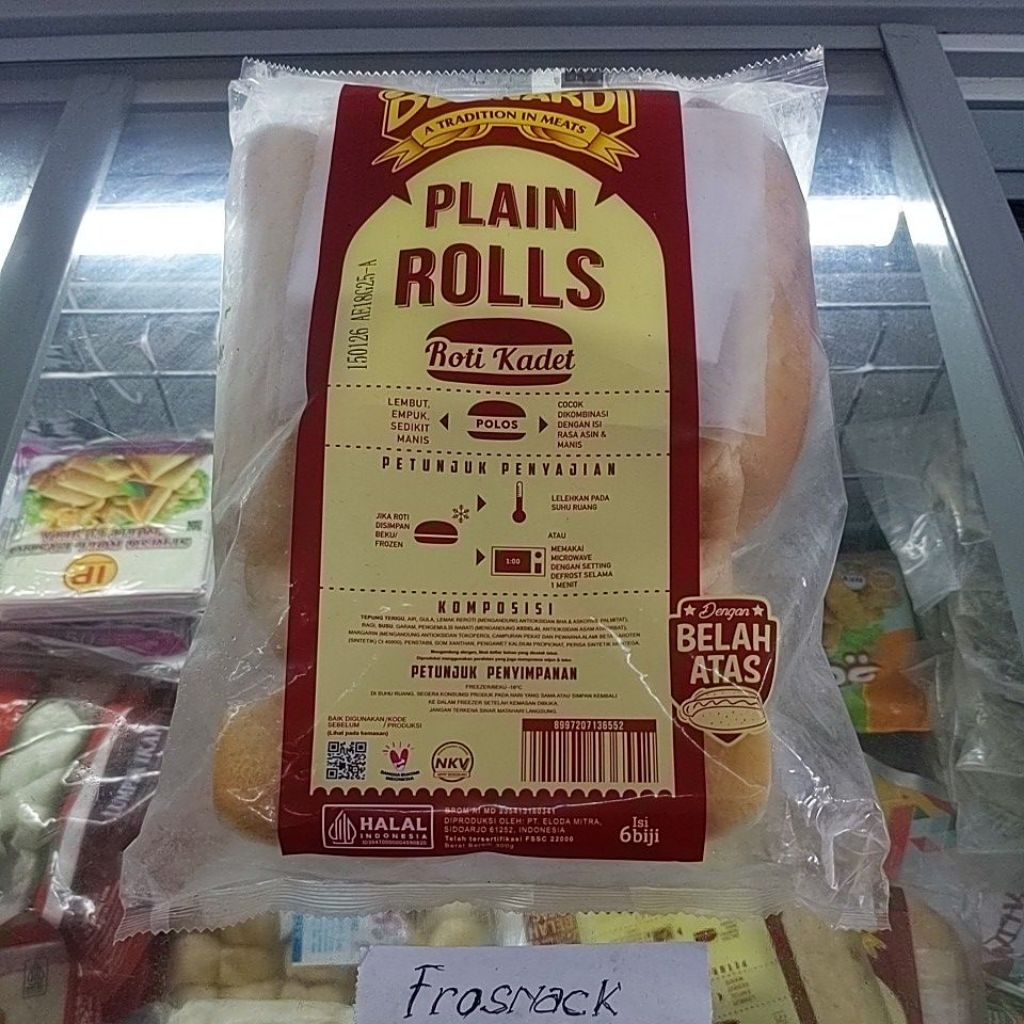 

Plain rolls 6 biji roti hotdog kadet Bernardi