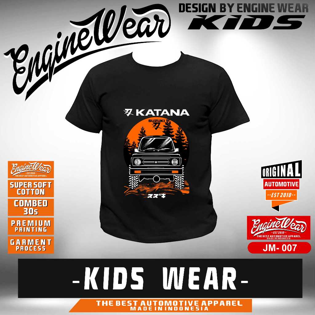 Kaos anak katana anak Kaos baju tshirt mobil Jeep Offroad suzuki jimny Otomotif htma - Enginewear