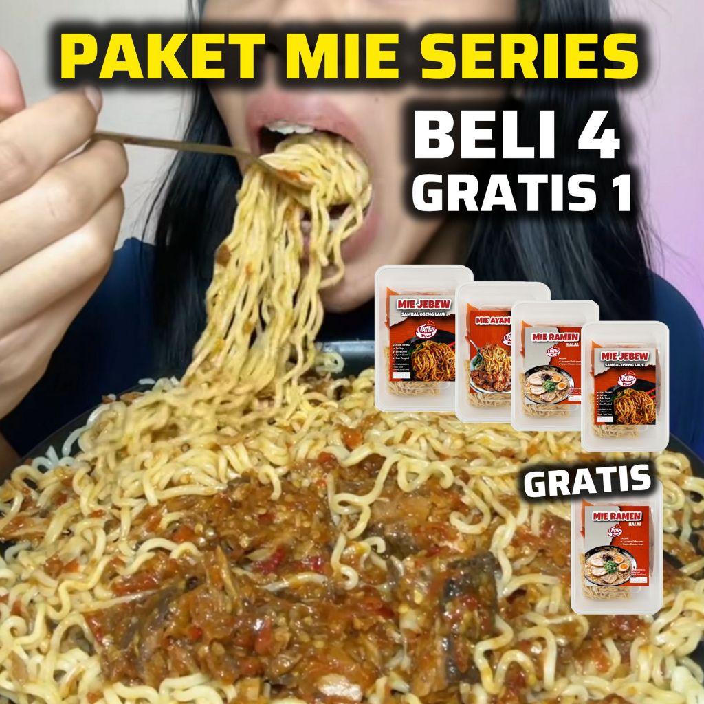 

Paket Mie Series Beli 4 Gratis 1 TANEV FOOD - Mie Jebew / Mie Ayam Solo / Mie Ramen - Mie Instan Paket Hemat Lebih Murah