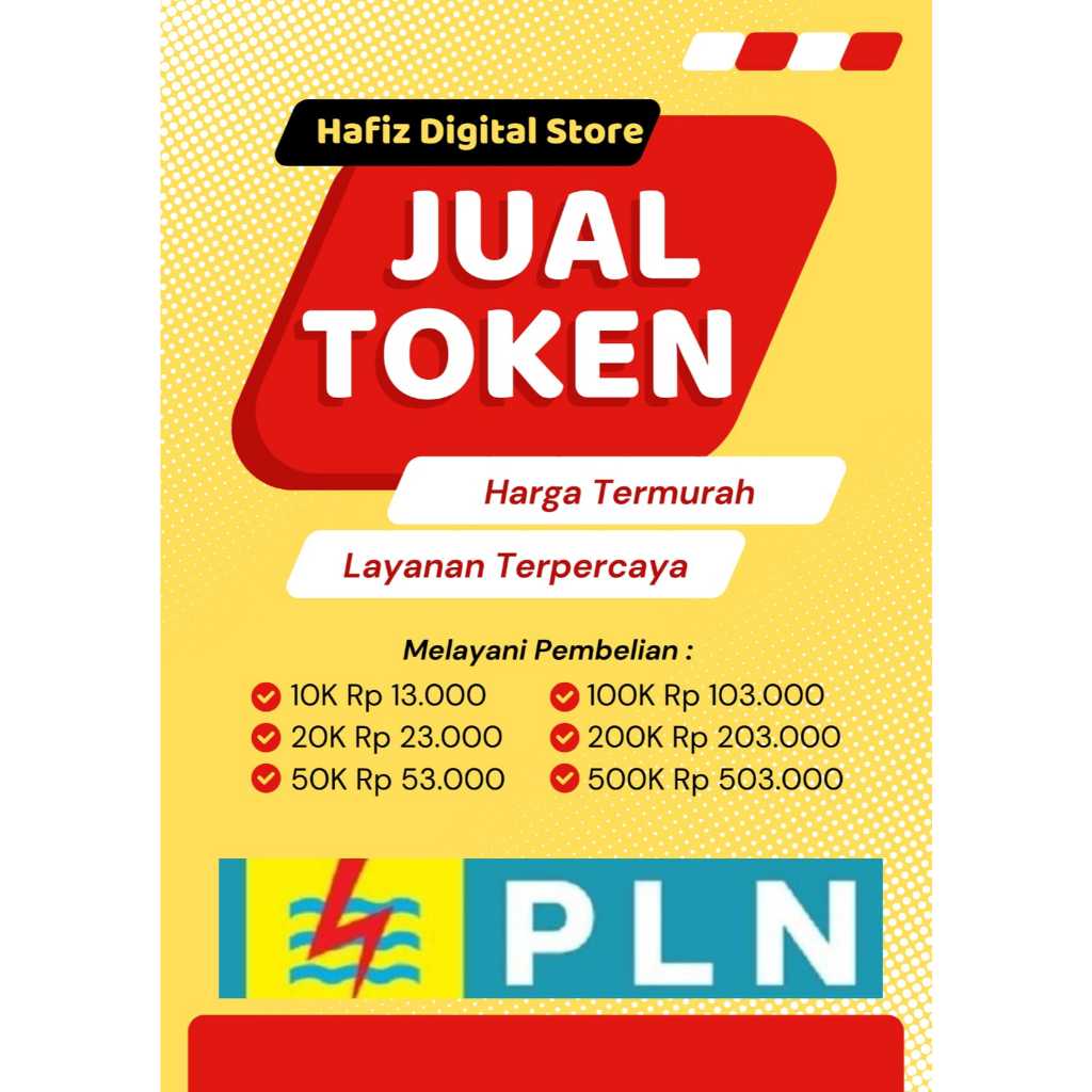 TOKEN LISTRIK PLN NOMINAL 5K 10K 15K 20K 25K 50K - TOKEN LISTRIK CEPAT MUDAH PRAKTIS