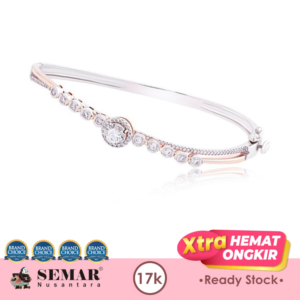 Gelang Emas Sweet Galina Rose white Gold 17K Semar Nusantara