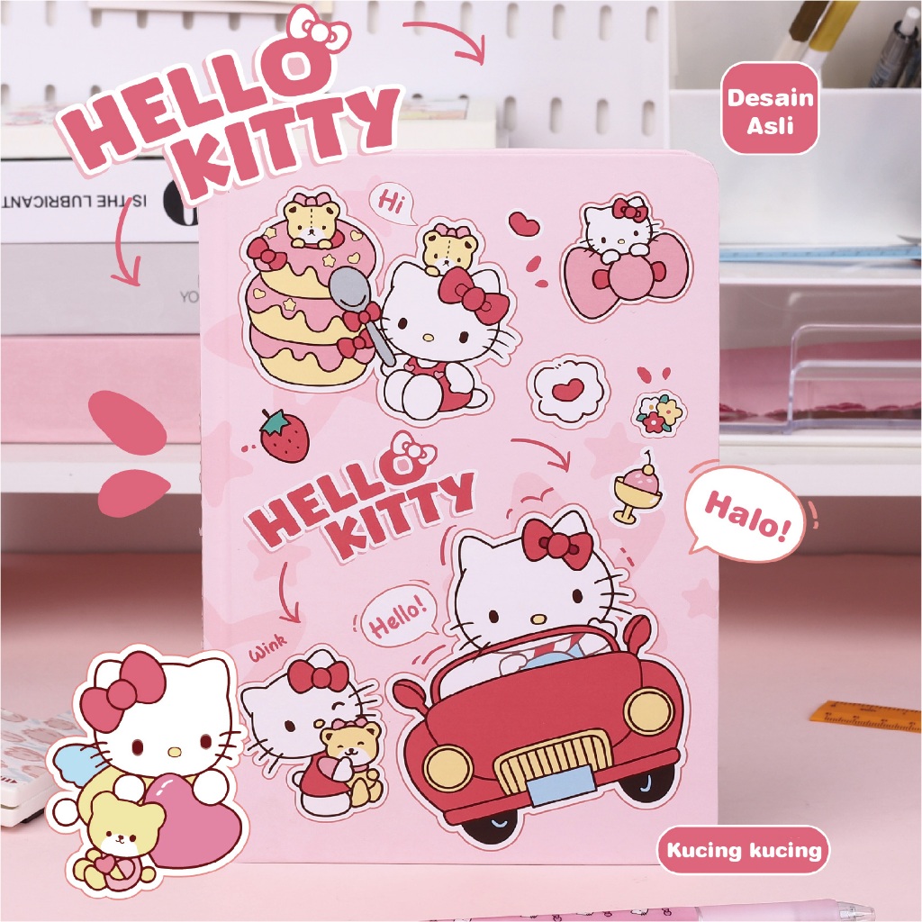 

【Spot】 Siswa Rekaman Harian Notebook Kartun Hello Kittya5 Hand Ledger Full Color Page Laptop Hard Shell Cover Presisi Tinggi Cetak Notebook Laptop Manual