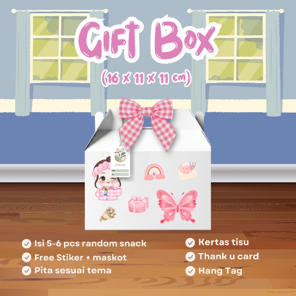 MEDIUM BOX / HAMPERS ISI SNACK / GIFT BOX CEWEK /COWO EXCLUSIVE UNTUK KADO / HAMPERS SNACK / GABLE B